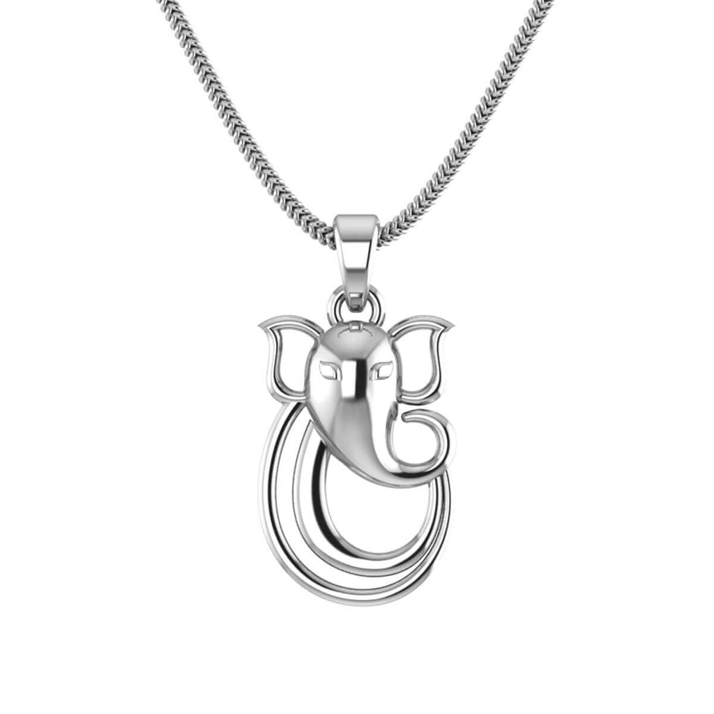 Silver Ganesha Pendant Necklace - Hindu Elephant God Spiritual Jewelry Gift Silver Ganesha Pendant Necklace - Hindu Elephant God Spiritual Jewelry Gift