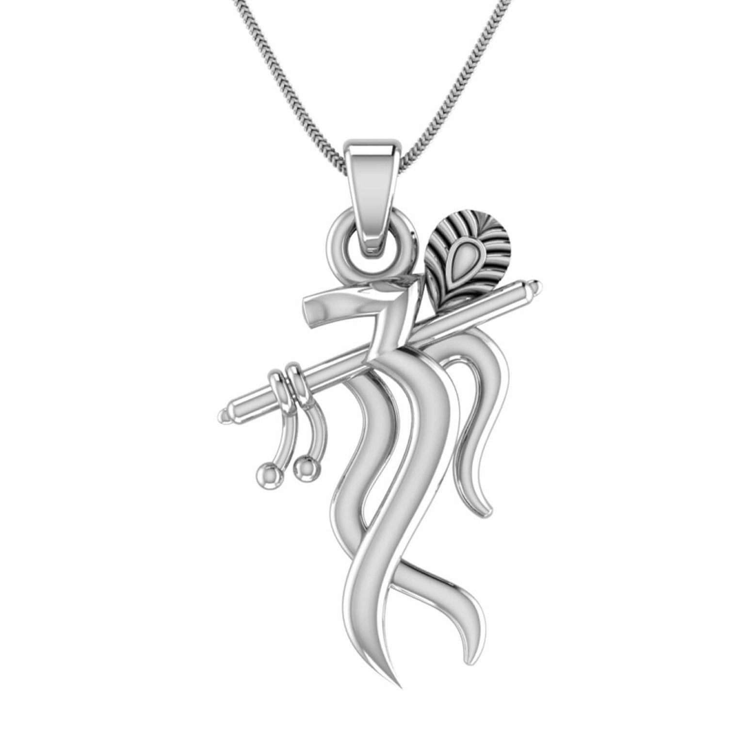 Shri krishna with murli Silver Pendant