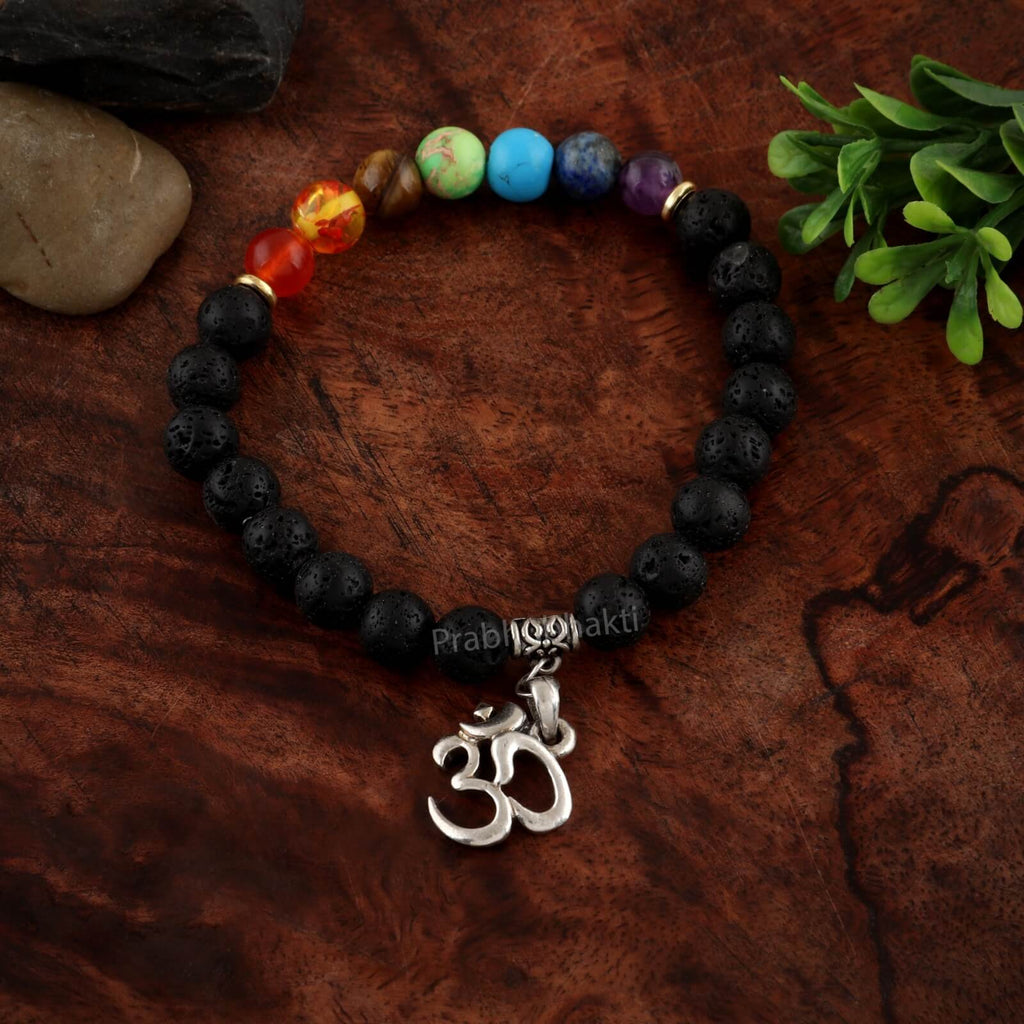 Om Charm 7 Chakra Reiki Beads Bracelet – Prabhubhakti