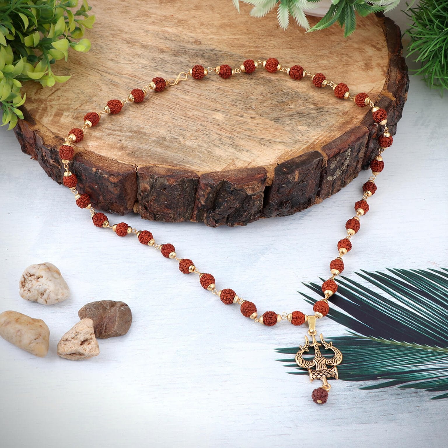 Mahakal Trishul Locket With Gold Capped Rudraksha Mala online