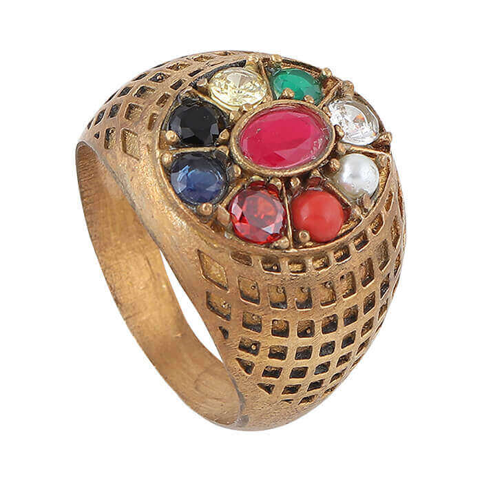 Navaratri Rings Authentic Navratna Ring Heavy With 100% Original Quality – Prabhubhakti