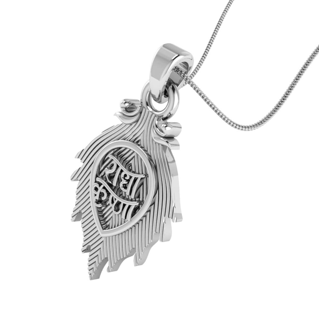 Shri Radha Krishna Silver Locket with chain – Prabhubhakti