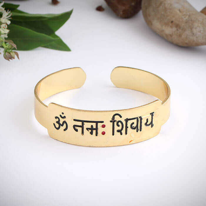 Buy Online Menjewell Om Namah Shivay Gold plated Stylish Kada | jewellery  for men | menjewell.com